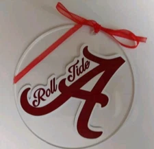 Alabama Crimson Tide Ornament Clear Round