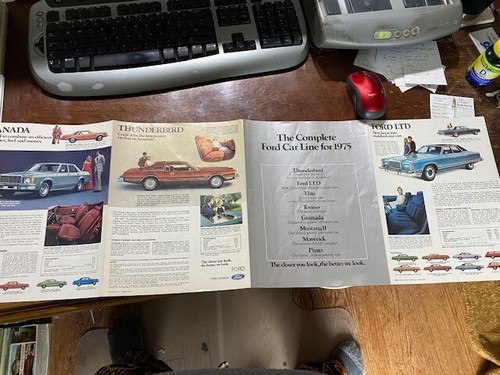 1975 FORD THUNDERBIRD ELITE TORINO GRANADA MUSTANG DEALER ADVERTISING BROCHURE - Picture 3 of 3
