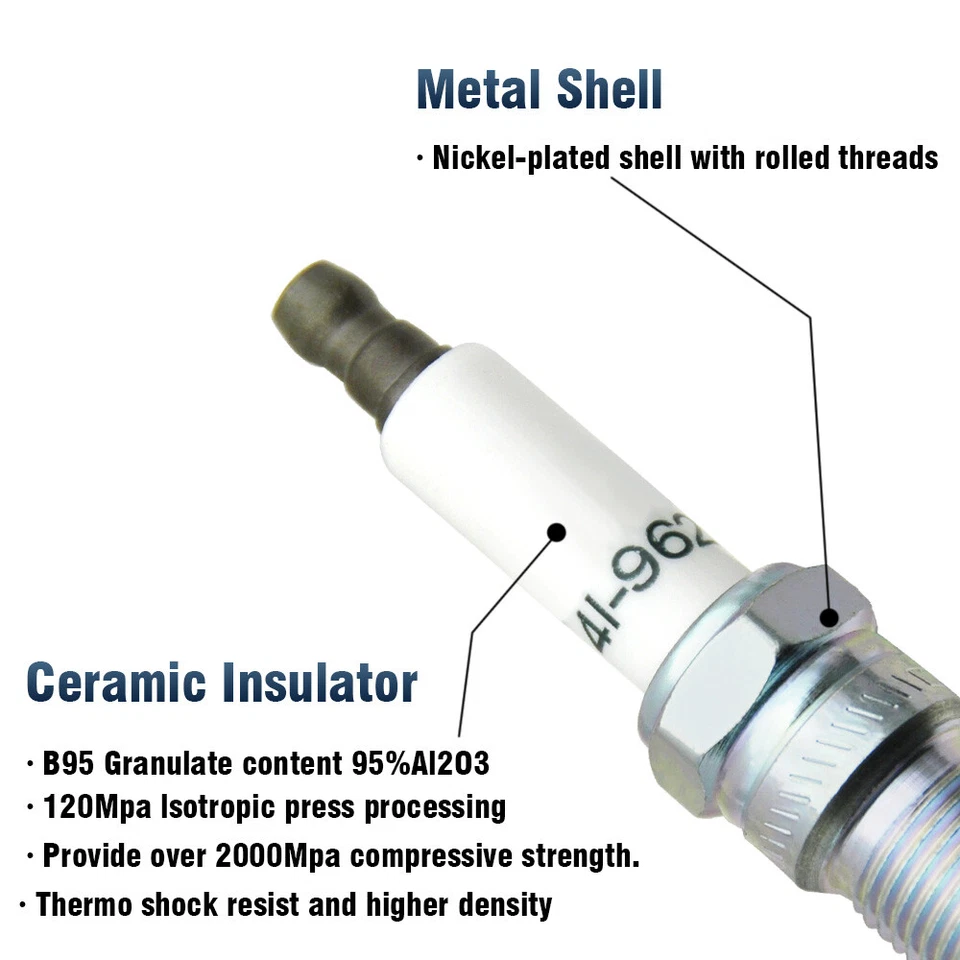 8 (pack) UF413 Ignition Coils + 41-962 Spark Plugs + Spark Plug Wires For Chevy - Image 4 of 4