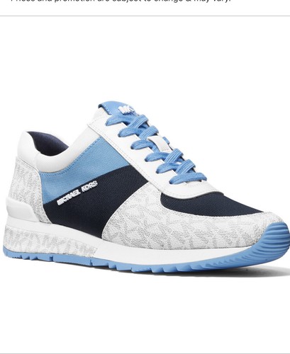 New Michael Kors Allie Trainer Extreme sneakers Mini MK Logo Navy 10 ❤️❤️❤️ - Picture 2 of 7