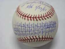 PHILLIES GREAT TOMMY GREENE AUTO MLB BALL FULL BOX SCORE NO HIT INSCRIPTION COA