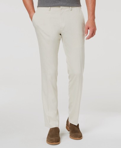 Kenneth Cole Reaction Men's Ivory Slim-Fit Stretch Dress Pants Size 32W 30L