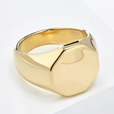 Men Women Statement Signet Ring Stainless Steel High Polish Cocktail Biker Gift