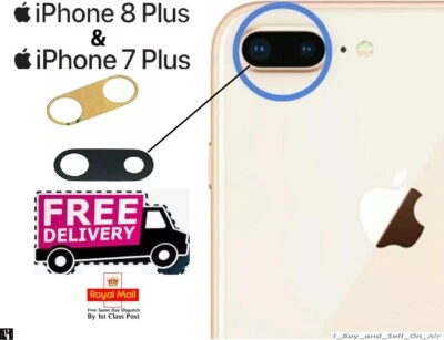 iPhone 7 plus & 8 Plus Replacement Rear Back GLASS Camera Lens Cover + Adhesive