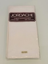Jordache 3 Pack Of Mens White Handkerchiefs Large Size 100 Cotton