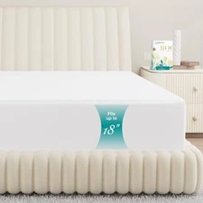 100% Egyptian Cotton Queen Fitted Sheet Only - 800 Thread Count 16" Deep Pock...