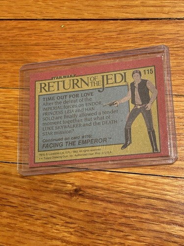 Star Wars Return of the Jedi # 115 Han Leia Karte Topps 1983 - Bild 2 von 2