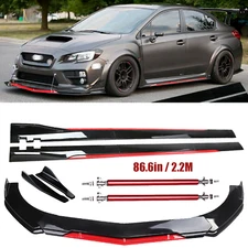 Front Bumper Lip Splitter Spoiler Side Skirt Body Kit For Subaru Impreza WRX STI