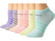Adidas 263065 Kids Climalite Superlite No-Show Socks 6-Pack Size Large