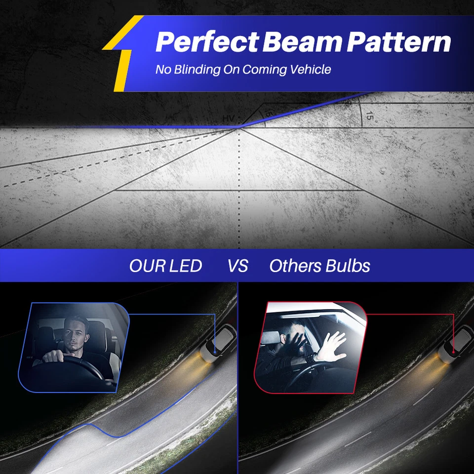 Kit de bombillas LED de haz alto bajo AUXITO H13/9008 6500K blanco súper brillante Foto 3 de 4