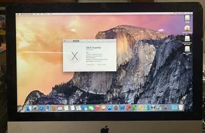 Apple iMac 21.5'' Core 3.3GHz 4GB RAM 500GB HD Yosemite OS CRACKED SCREEN