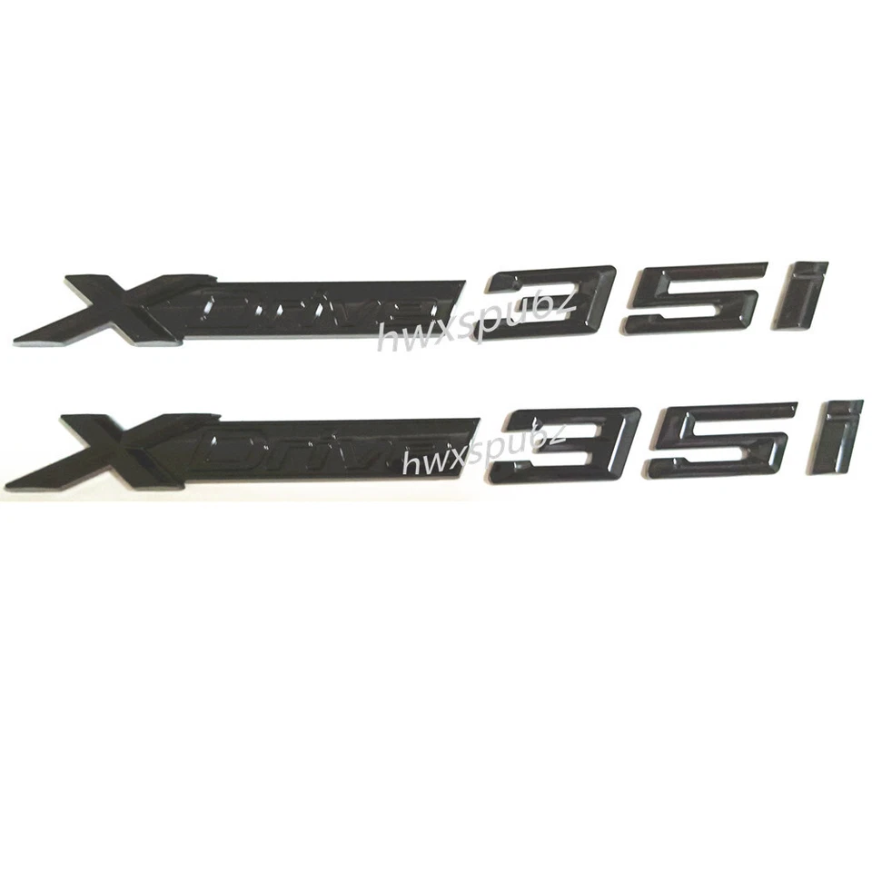 2X Insignia ABS emblema maletero guardabarros lateral negro brillante XDrive 35i para X3 X4 X5 X6 Foto 2 de 2