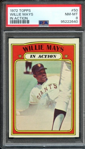 1972 Topps #50 Willie Mays IA PSA 8 Tough! HOF San Francisco Giants 2640