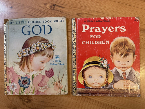 Vintage Lot Of 2 Little Golden Books Prayers for Children and Book About God - 第 1/10 張圖片