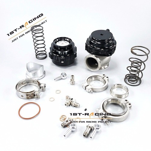 Black 50mm Blow Off Valve+MVR 44mm V-Band Turbo External Wastegate 14PSI Spring - Bild 4 von 6
