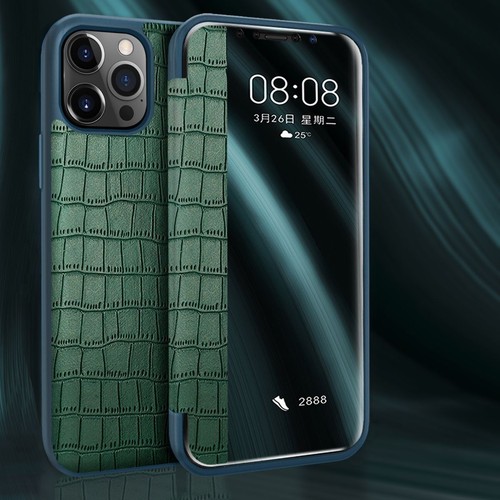 Für Apple iPhone 12 Pro Max 6.7 Handy Tasche Grün Krokodil Design Hülle Etuis - 第 1/7 張圖片