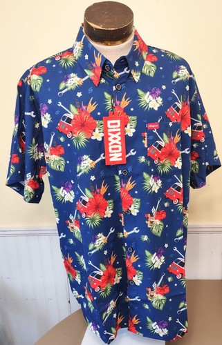 DIXXON Men’s XL Limited Edition Red Snap-On Floral Hawaiian Button Shirt NEW