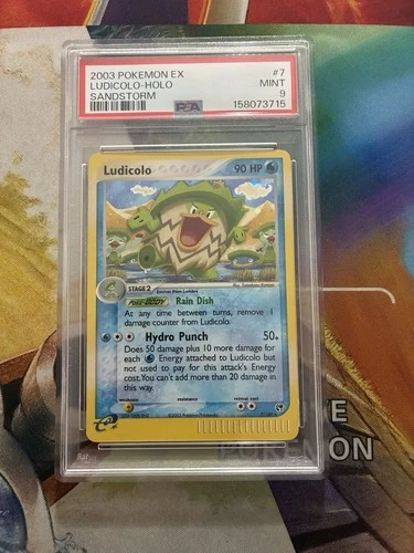 Vintage Pokemon Card Ludicolo Holo EX Sandstorm 7/100 PSA 9 E Series One Owner