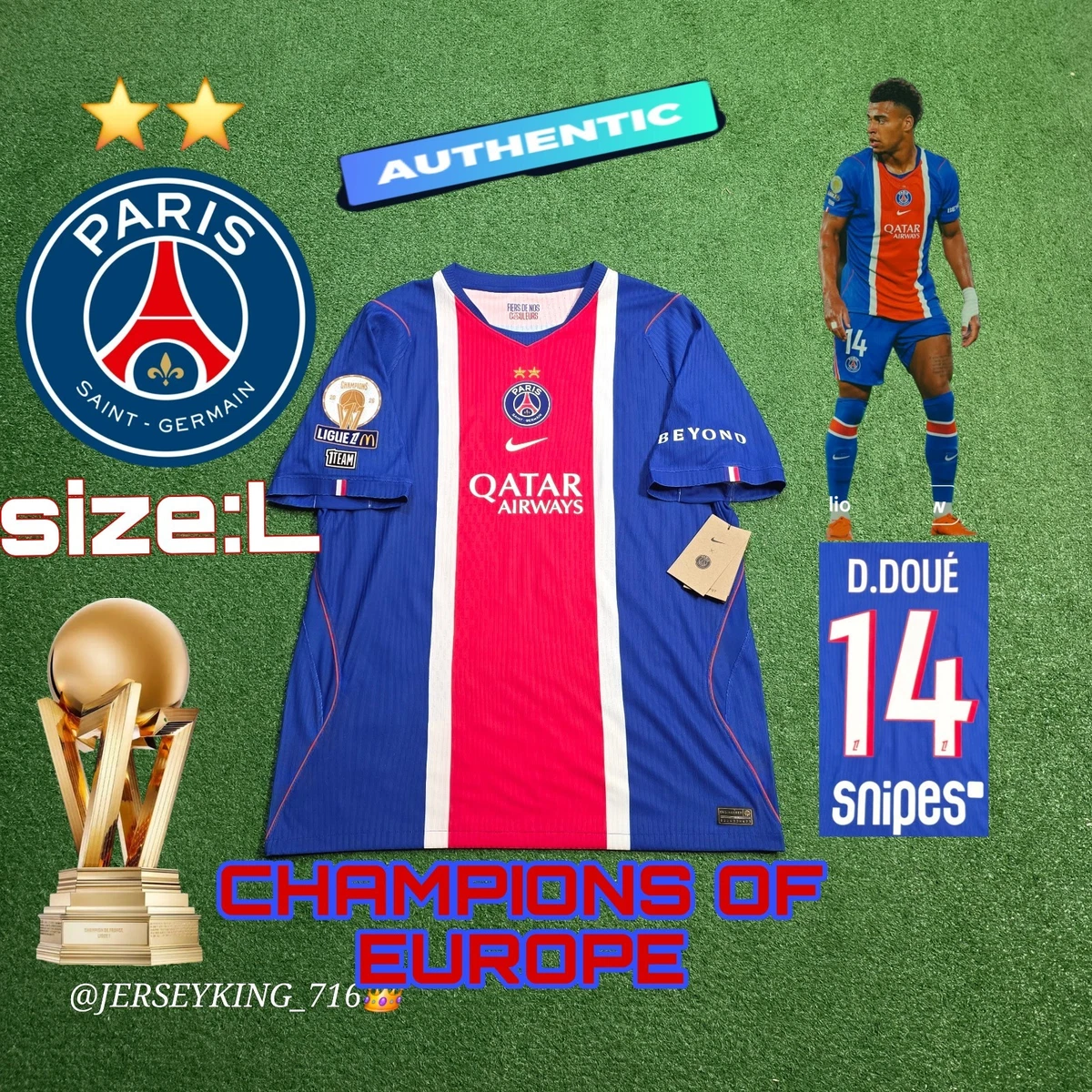 Paris Saint-Germain Blue International Club Soccer Fan Jerseys for