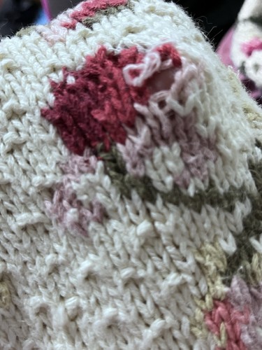 Vintage Marisa Christina Classics Hand Knit Floral Cardigan Sweater Women’s S/M - Picture 11 of 13