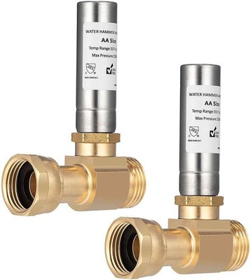 2 Pack Water Hammer Arrestor Washing Machine 3/4 Absorb Shock And Reduce Noise