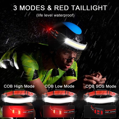 LED Rechargeable Head Lamp high lumens Hard Hat Headlamp 230° Wide Beam Headl... - Picture 4 of 6