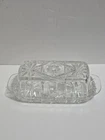Vintage Anchor Hocking "Star “ Pattern, Covered Butter Dish with Lid