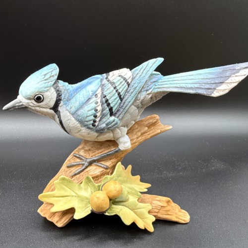 Andrea by Sadek Blue Jay Porcelain Bird Figurine Sculpture Collectible Japan 6"