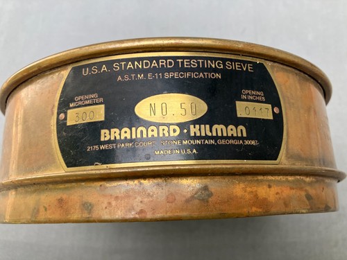Brainard Kilman USA Standard 8 1/2" Mesh Brass Test Sieve No 50 300 Micrometer - Picture 3 of 7