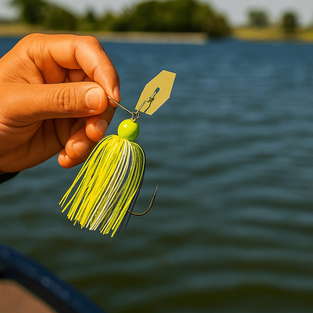 ChatterBait Bladed Jig 3/8 oz Lure Bass Fishing Jig with Trailer Hook Chartreuse - Image 6