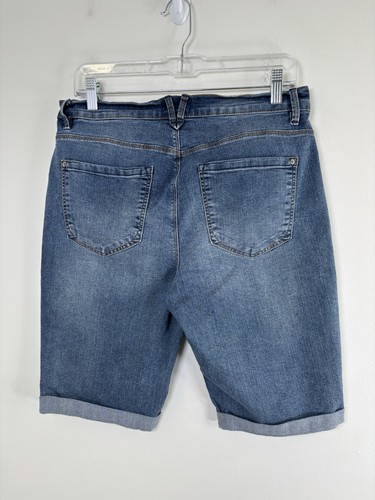 Curve Appeal Bermuda Shorts Damen 10/30 blau Denim Jeans Bündchen Reißverschluss 32x10 - Bild 2 von 9