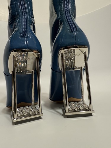 Vtg Christian Dior by Raf Simons 2015 Blue Latex Boots 38 - Picture 10 of 14