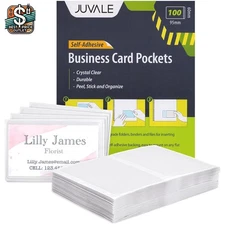 Efficient Storage with 100 Clear Adhesive Pockets - Ideal for Cards and Labels