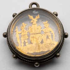 Antique Victorian Silver & Gold Love Token Pendant