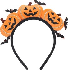 Halloween Pumpkin Bat Headband Plush Pumpkin Hair Bands