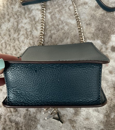 DKNY Elissa Teal Green Leather Crossbody Handbag Purse NWOT - Picture 10 of 15
