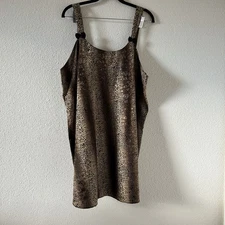 Cheetah Animal Print Intimater Feminine Sexy Slip Dress Women’s XL Brown Date