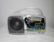 Freeplay Self Powered Solar AM/FM Radio Wind Up Clear Transparent Tested Works