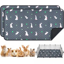 2 Pack Guinea Pig Cage Liners, Washable Guinea Pig Pee Pads Waterproof Reusab...