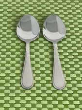 Cambridge EVANSTON Stainless 2 Teaspoons Glossy Outline Edge Flatware - 6 3/8"