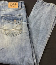 TK Axel Slim Boot Jeans Men’s W36 L32 Med Wash Blue Denim Casual