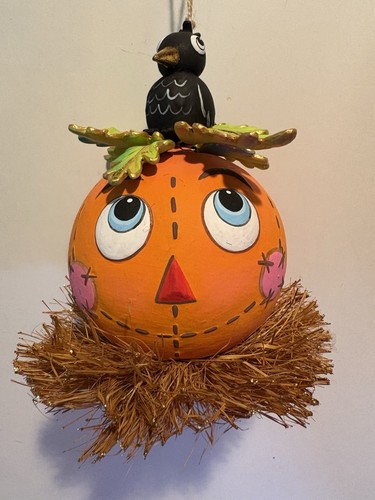 Glitterville Studios Kooky Vogelscheuche Kopf Ornament Halloween Stephen Brown 6"L