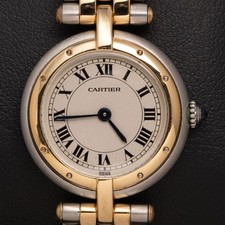 Cartier Panthere Vendome 166920 24mm 2-Row Watch 18K Gold & Steel