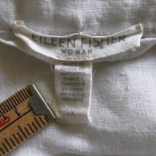 Eileen Fisher White Cropped Jacket Top Organic Linen Women’s 3x Beachy Coastal - Picture 5 of 7