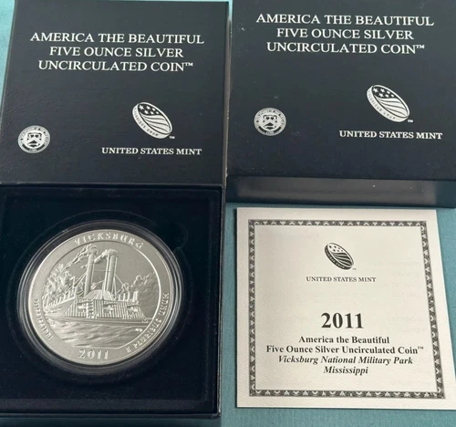 2011 Vicksburg America the Beautiful BURNISHED 5 oz Silver Coin