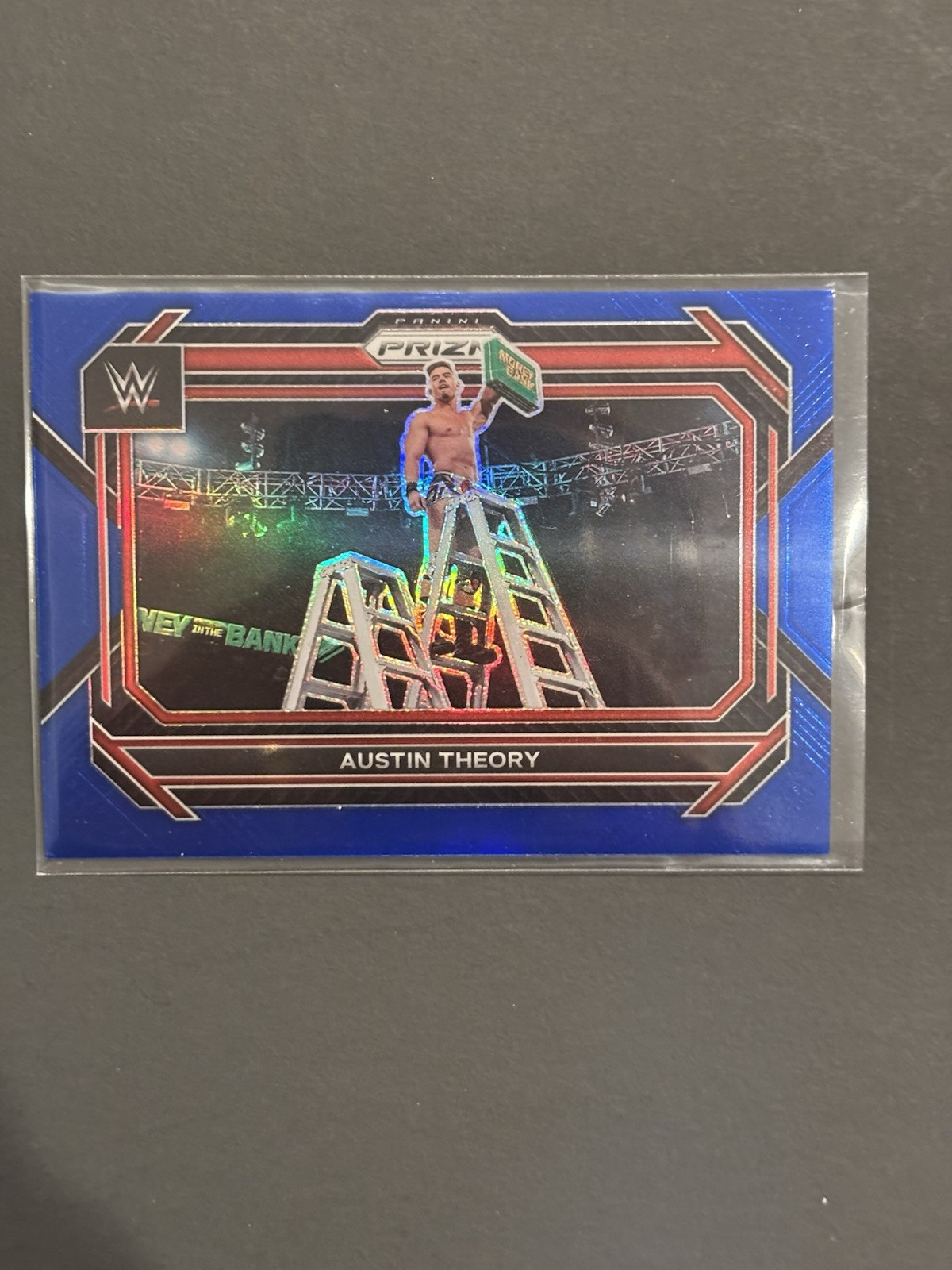 2023 Panini Prizm WWE Blue Prizm /199 Austin Theory #96 Buy 4 Get 2 Free
