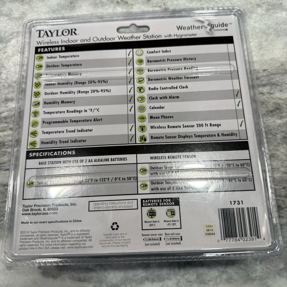 Weather Station With Hygrometer Indoor and Outdoor Digital 1731 - Image 3 of 4