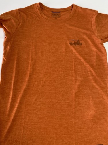 Patagonia T-shirt Save Our Home Planet Orange Sz M Capilene Cool Daily Logo