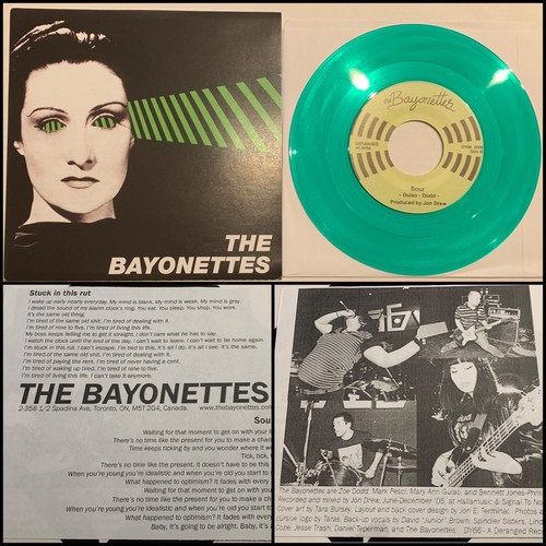 THE BAYONETTES Stuck In This Rut 7” Green Vinyl 100-Epoxies Soviettes Eyeliners - Picture 1 of 9