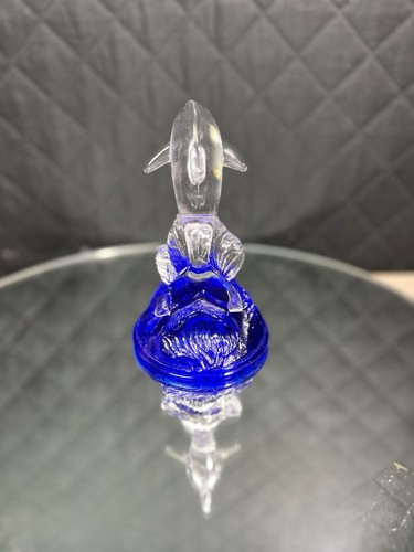 Art Glass Dolphin Riding a Cobalt Blue Wave - Picture 6 of 10